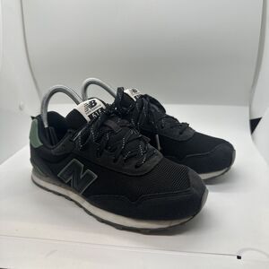 New balance 515 GC515AH Kids Youth Size 4 Black Green Sneakers Leather Shoes